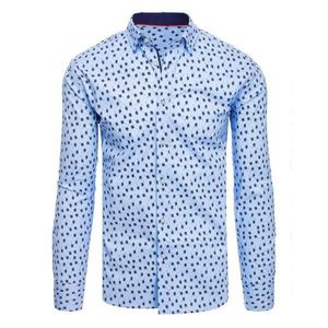 Blue men's shirt with patterns DX1882 vyobraziť