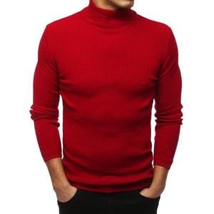 Men's red turtleneck sweater WX1432 vyobraziť