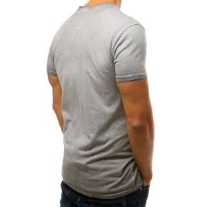 Gray men's T-shirt with print RX3784 vyobraziť