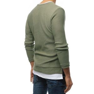 Khaki men's sweater WX1457 vyobraziť