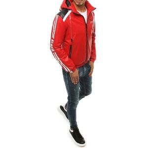 Red men's transitional hooded jacket TX3446 vyobraziť