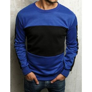 Men's blue sweatshirt without hood BX4662 vyobraziť