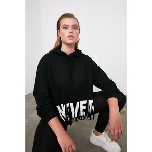 Trendyol Black Printed Tassel Detailed Oversize Hooded Knitted Sweatshirt vyobraziť