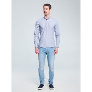 Big Star Man's Slim Longsleeve Shirt 141682 Navy Blue-477 vyobraziť