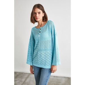 Trendyol Blue Knitted Knitwear Sweater vyobraziť
