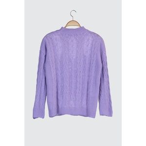 Trendyol Lila KnitTed Detailed Knitwear Sweater vyobraziť