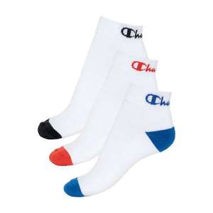 Športové členkové ponožky s logom Champion 3 páry - biela - červená - modrá CHAMPION CREW vyobraziť