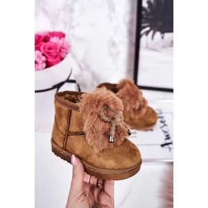 Children's Snow Boots Insulated With Fur Suede Camel Amelia vyobraziť