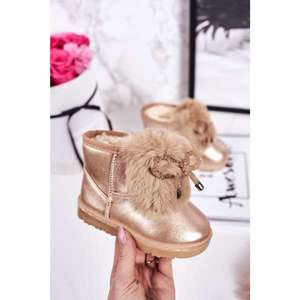 Children's Snow Boots Insulated With Fur Rose Gold Aurora vyobraziť