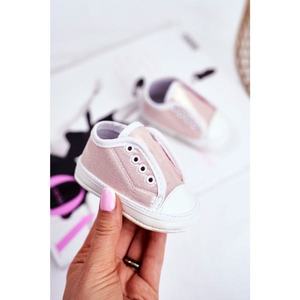 Children's Sneakers With Brocade Baptism Pink Milley vyobraziť