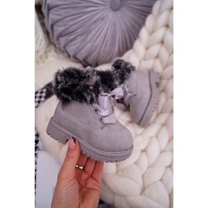Children's Boots Insulated With Fur Grey Tesoro vyobraziť
