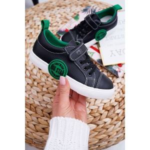 Children's Sneakers With Velcro Big Star FF374087 Black-Green vyobraziť
