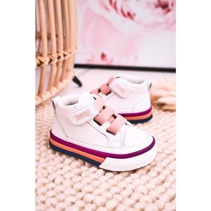 Children's High Sneakers With Welt White Pink Baxter vyobraziť
