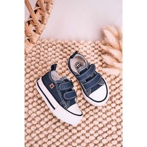 Children's Velcro Sneakers BIG STAR HH374201 Navy Blue vyobraziť