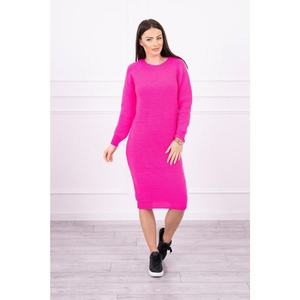 Striped sweater dress pink neon vyobraziť