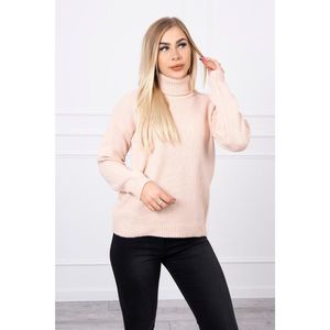 Sweater with a turtleneck powder pink vyobraziť