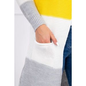 Sweater Cardigan in the straps gray+yellow vyobraziť