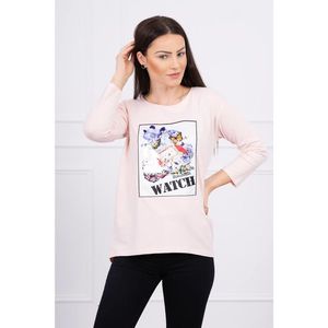 Blouse with graphics 3D Watch powdered pink vyobraziť