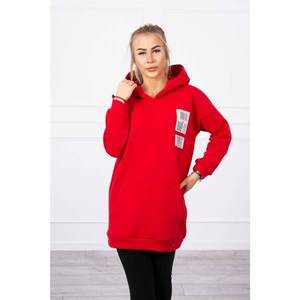 Hooded sweatshirt with patches red vyobraziť