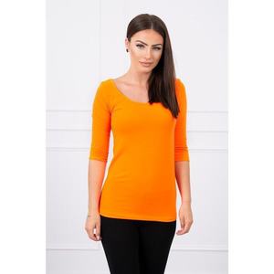 Round neckline blouse orange neon vyobraziť