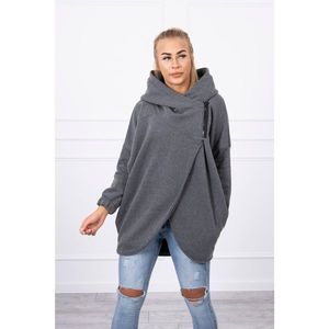 Sweatshirt with short zipper graphite melanż vyobraziť