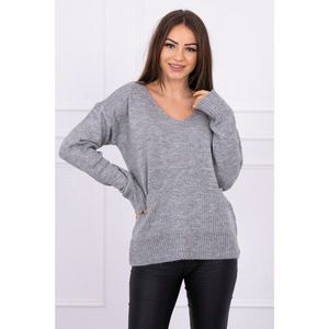 Sweater with decorative pockets gray vyobraziť