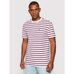 Tommy Jeans Tričko Two Tone Stripe Classic DM0DM10264 Biela Regular Fit vyobraziť