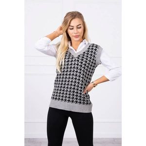 Houndstooth sweater without sleeves vyobraziť