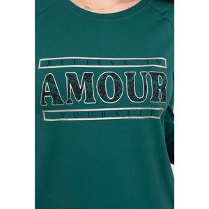 Blouse with printed Amour green S/M - L/XL vyobraziť