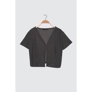 Trendyol Grey Button Detailed Knitted Blouse vyobraziť