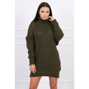 Sweater Turtleneck dress khaki vyobraziť