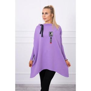 Oversize sweatshirt with asymmetrical sides purple vyobraziť