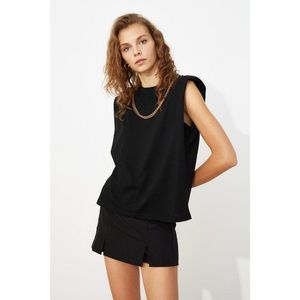 Trendyol Basic Knitted T-Shirt WITH Vatka with Black Chain Detail vyobraziť
