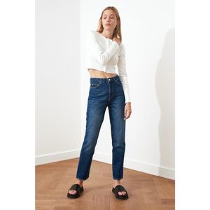 Trendyol Navy Blue High Waist Bootcut Jeans vyobraziť