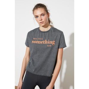 Trendyol Anthracite Semifitted Printed Sports T-Shirt vyobraziť