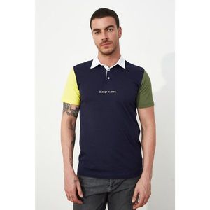 Trendyol Navy Blue Men's Regular Fit Colored Polo Neck T-shirt vyobraziť