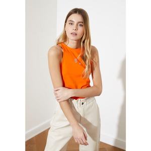 Trendyol Orange Halter Collar Embroidered Knitted Athlete vyobraziť