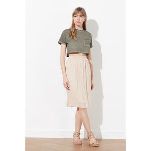 Trendyol Stone Pleated Knitted Skirt vyobraziť
