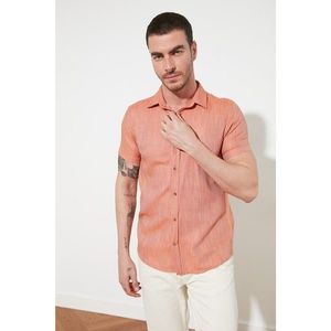 Trendyol Tile Men's Regular Fit Shirt Collar Short Sleeve Viscose Shirt vyobraziť