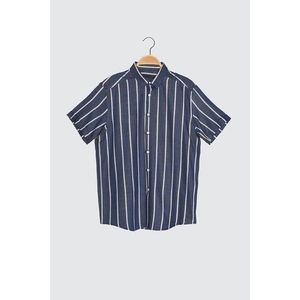 Trendyol Indigo Men's Regular Fit Shirt Collar Short Sleeve Striped Shirt vyobraziť