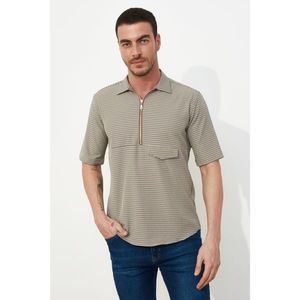Trendyol Gray Men's Regular Fit Zip Shirt vyobraziť