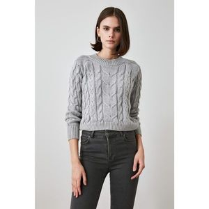 Trendyol Grey Knitted Knitwear Sweater vyobraziť