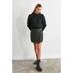 Trendyol Black Buckle Detailed Skirt vyobraziť