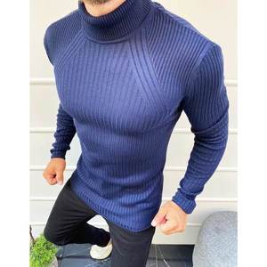 Men's navy blue turtleneck sweater WX1621 vyobraziť