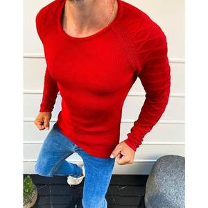 Red men's pullover sweater WX1649 vyobraziť