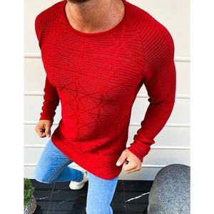 Red men's pullover sweater WX1599 vyobraziť