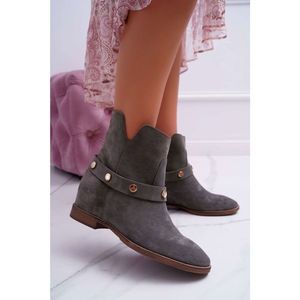 Women’s Boots Laura Messi 1890 Leather Olive Darmah vyobraziť