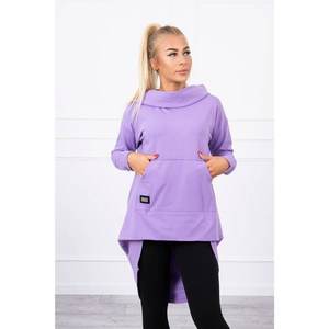 Sweatshirt with long back and hood dark purple vyobraziť