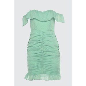 Trendyol Sparkling Chiffon Dress with Green Fabric vyobraziť