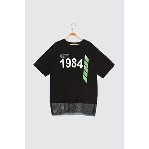 Trendyol Black Printed Boyfriend Sports T-Shirt vyobraziť